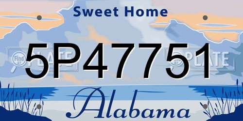 5P47751 Alabama License Plate