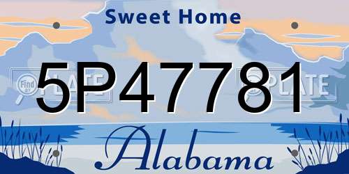 5P47781 Alabama License Plate