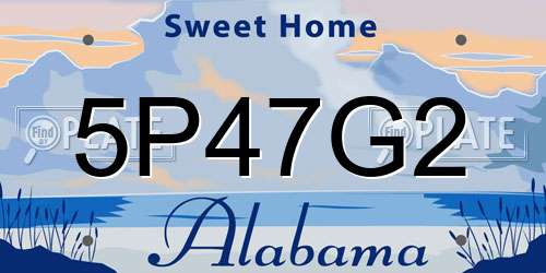 5P47G2 Alabama License Plate