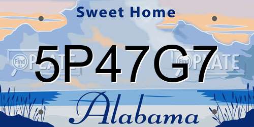 5P47G7 Alabama License Plate