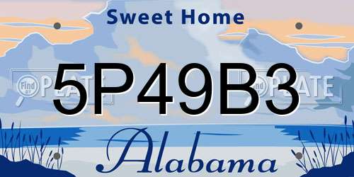5P49B3 Alabama License Plate