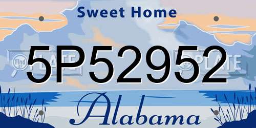 5P52952 Alabama License Plate