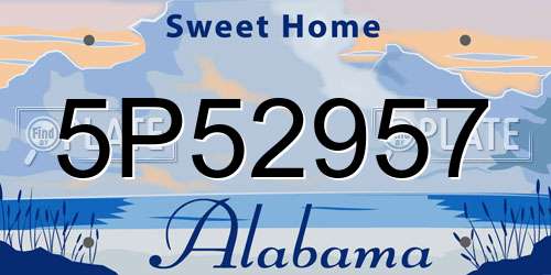 5P52957 Alabama License Plate