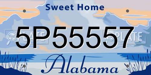 5P55557 Alabama License Plate
