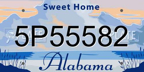 5P55582 Alabama License Plate