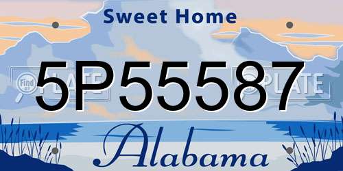 5P55587 Alabama License Plate
