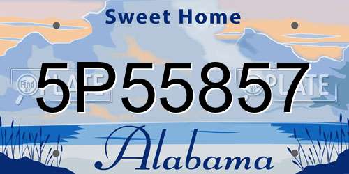 5P55857 Alabama License Plate