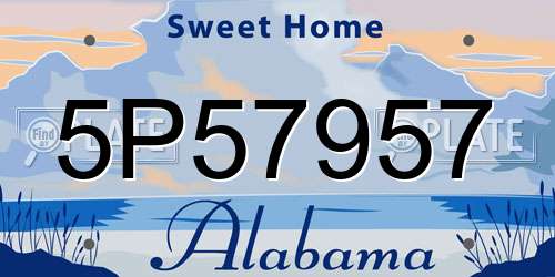 5P57957 Alabama License Plate