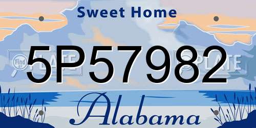 5P57982 Alabama License Plate