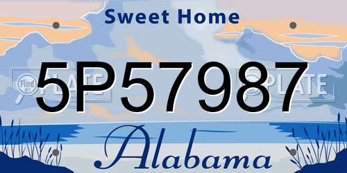 5P57987 Alabama License Plate