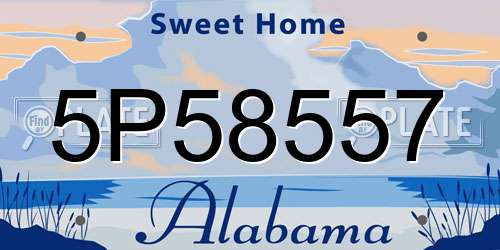 5P58557 Alabama License Plate