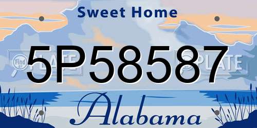 5P58587 Alabama License Plate