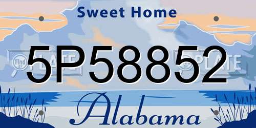 5P58852 Alabama License Plate