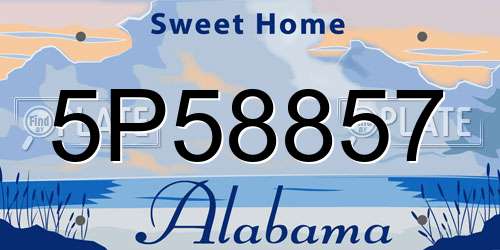 5P58857 Alabama License Plate
