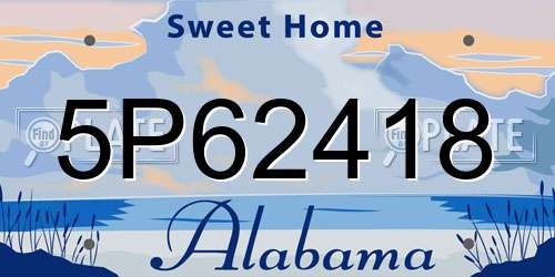 5P62418 Alabama License Plate