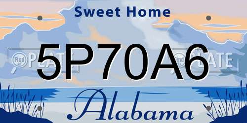 5P70A6 Alabama License Plate