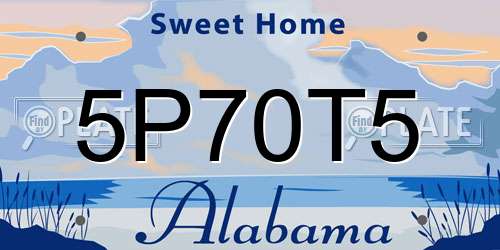 5P70T5 Alabama License Plate