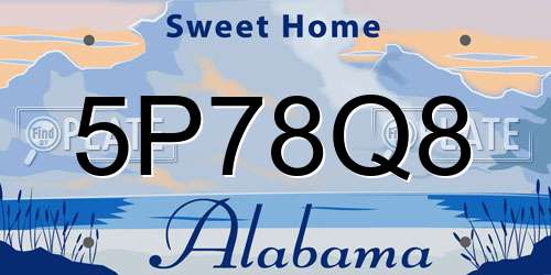 5P78Q8 Alabama License Plate