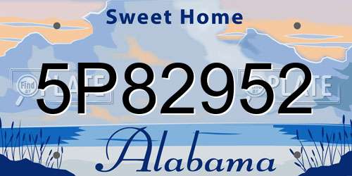 5P82952 Alabama License Plate