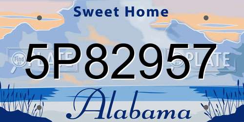 5P82957 Alabama License Plate