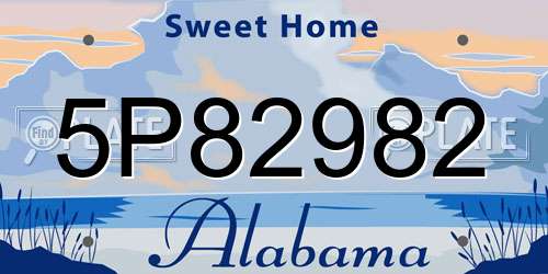 5P82982 Alabama License Plate