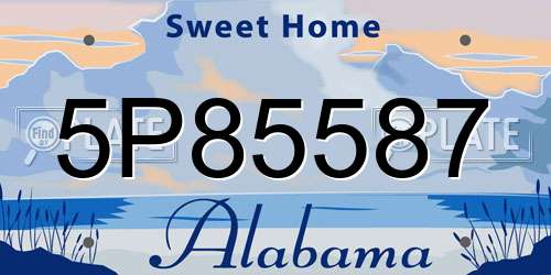 5P85587 Alabama License Plate