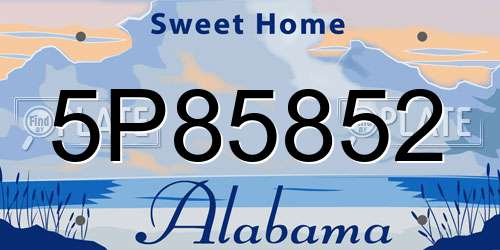 5P85852 Alabama License Plate