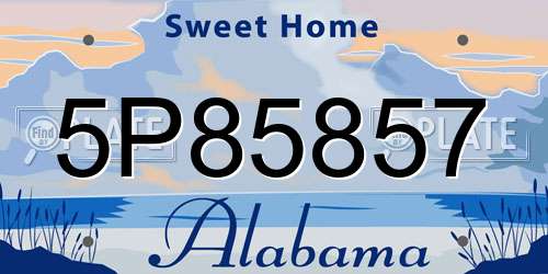 5P85857 Alabama License Plate