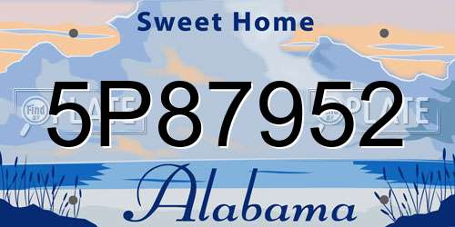 5P87952 Alabama License Plate