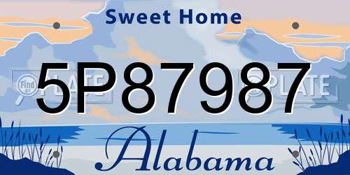 5P87987 Alabama License Plate