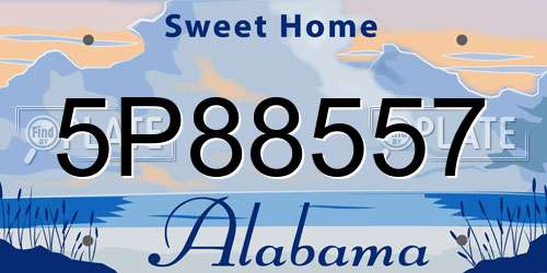 5P88557 Alabama License Plate