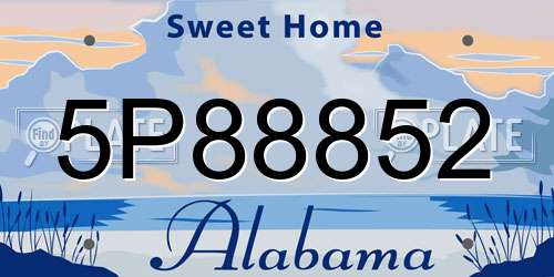 5P88852 Alabama License Plate
