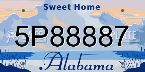 5P88887 Alabama License Plate