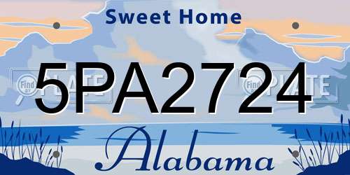 5PA2724 Alabama License Plate