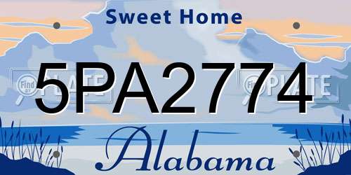 5PA2774 Alabama License Plate