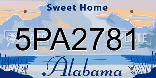 5PA2781 Alabama License Plate
