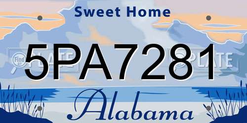 5PA7281 Alabama License Plate