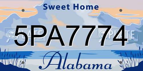 5PA7774 Alabama License Plate