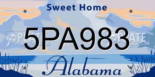5PA983 Alabama License Plate
