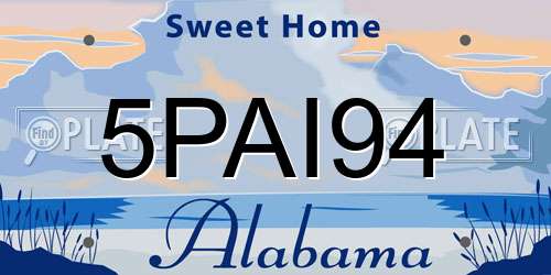 5PAI94 Alabama License Plate