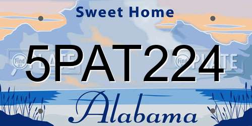 5PAT224 Alabama License Plate