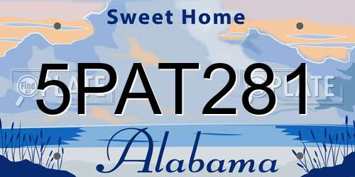 5PAT281 Alabama License Plate