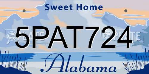 5PAT724 Alabama License Plate