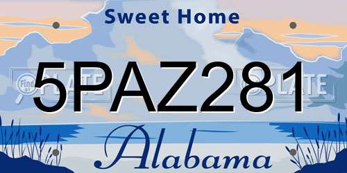 5PAZ281 Alabama License Plate
