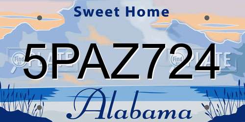 5PAZ724 Alabama License Plate