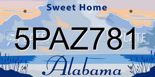 5PAZ781 Alabama License Plate