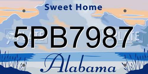 5PB7987 Alabama License Plate