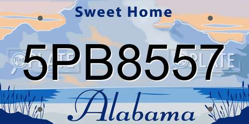 5PB8557 Alabama License Plate