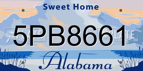 5PB8661 Alabama License Plate