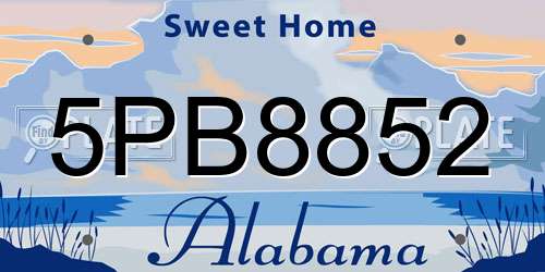5PB8852 Alabama License Plate